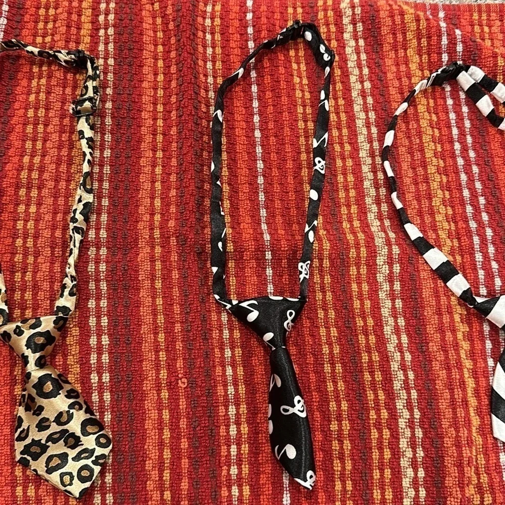 3 adjustable neckties for dogs clip on fits a small dog like a Pomeranian